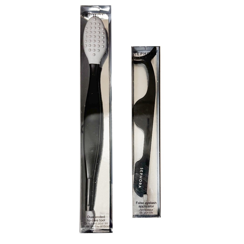 NIB - 2PC SEPHORA False Eyelash Applicator & Dual Ended Lip Exfoliator Tools